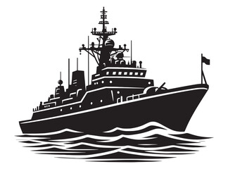 Fototapeta premium Cargo ship with containers vector illustration isolated on a white background