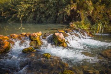 Mijares river in Montanejos, province of Castellon, Community of Valencia, Spain