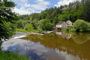 Fototapeta premium small house on the river