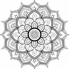 Fototapete Rund mandala coloring book © Fotinia