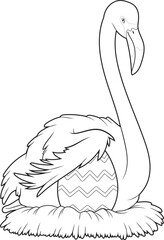 Flamingo Easter Easter egg Nest Animal Vector Graphic Art Illustration