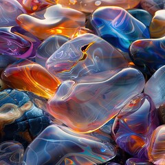 Naklejka premium colorful sea pebbles background