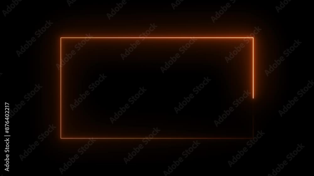 Aufkleber glowing neon rectangle border frame in the shape rectangle. rectangular frame with moving line.