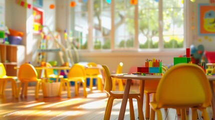 classroom of a daycare center without children and teacher
