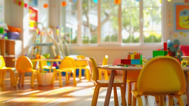 classroom of a daycare center without children and teacher
