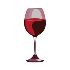 Illustration of Wine Glasses Filled with Red Wine