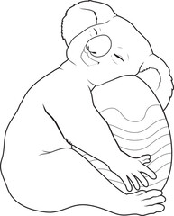 Koala Easter Easter egg Sleeping Animal Vector Graphic Art Illustration