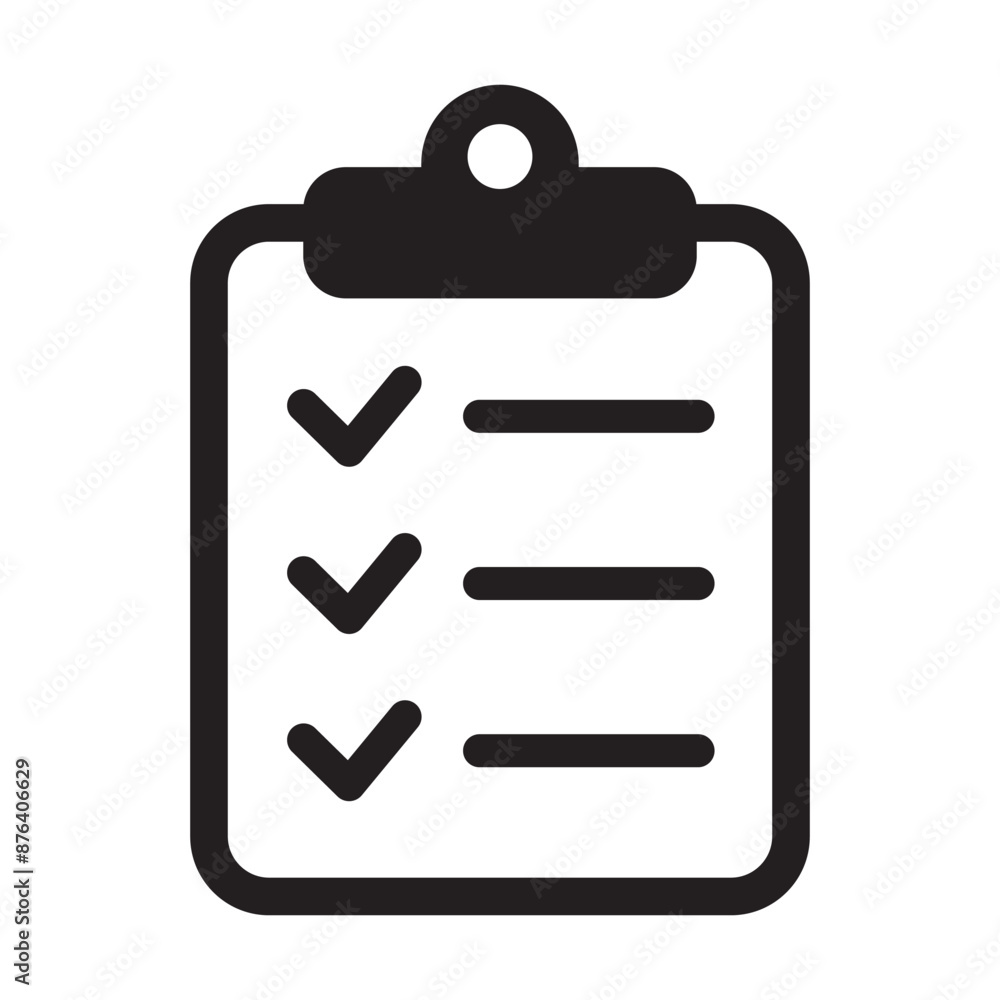 Poster clipboard icon. checklist icon of an approved document. project completed. tasks icon. task complete