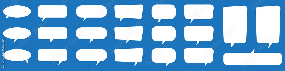 Poster set of speech bubbles. speak bubble text, cartoon chatting box, message box. blank empty speech bubb
