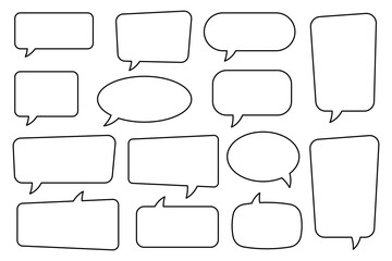 Speech bubble, speech balloon, chat bubble line art icon for apps and websites.