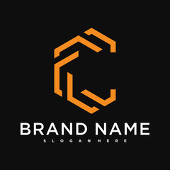 Fototapeta premium Letter O creative logo design with hexagon lines. Premium Vector