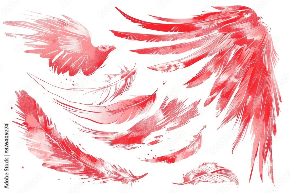 Poster a picture of a bird with bright red feathers, suitable for use in illustrations or designs where a p