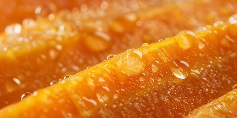 Close-up image of a wet, peeled orange carrot showcasing its glossy texture. Concept Food Photography, Close-up Shots, Fresh Produce, Vibrant Colors, Healthy Eating