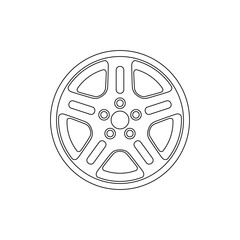 Obraz premium Car wheel line icon. Vector illustration