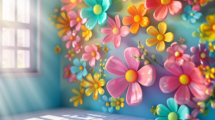 bright floral pattern wallpaper background