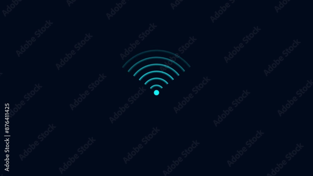 Poster wifi signal icon motion. wifi signal icon. with a blue signal accent. radio waves signal.