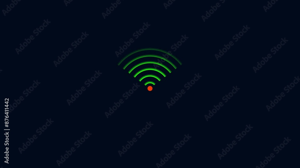 Poster wifi signal icon motion. wifi signal icon. with a blue signal accent. radio waves signal.