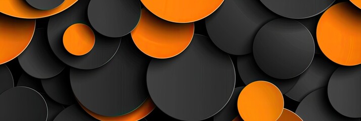 Abstract background in black and orange with overlapping circles