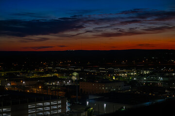 2024-06-01 A BRIGHT ORANGE SUNSET IN TULSA OKLAHOMA FROM DOWNTOWN