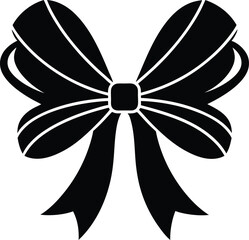 Gift Ribbon llustration black and white