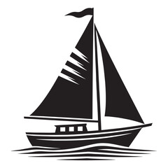 Cargo ship with containers vector illustration isolated on a white background