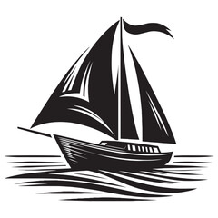 Cargo ship with containers vector illustration isolated on a white background