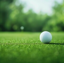 Golf Ball on Green Grass Field for Outdoor Sports and Recreational Activities