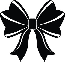 Gift Ribbon llustration black and white