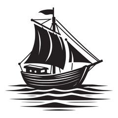 Cargo ship with containers vector illustration isolated on a white background