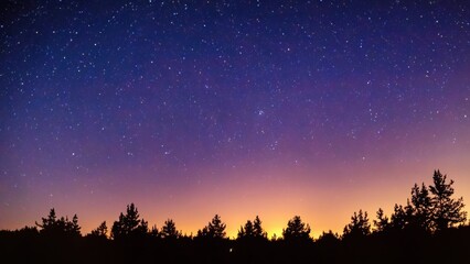 Night sky stars galaxy sunset