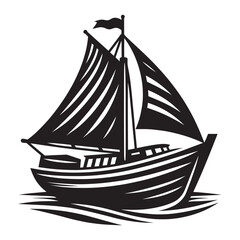 Cargo ship with containers vector illustration isolated on a white background