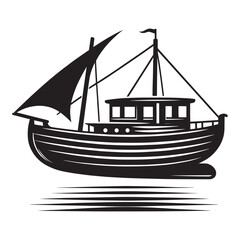 Cargo ship with containers vector illustration isolated on a white background