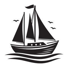 Cargo ship with containers vector illustration isolated on a white background