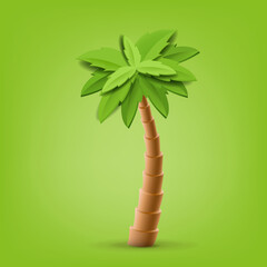 Palm Tree With Green Background
