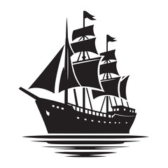 Cargo ship with containers vector illustration isolated on a white background