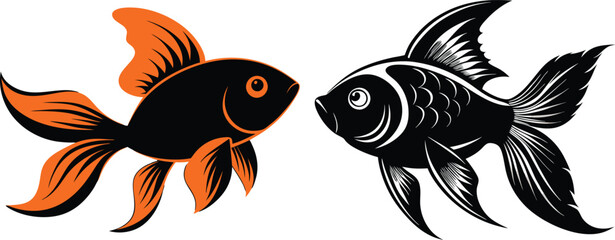 Goldfish vector silhouette