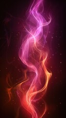 A digital art image of swirling pink and orange smoke