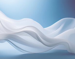 Fototapeta premium A white wave is shown in the image, with a blue background