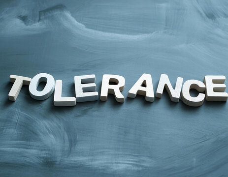 Tolerance Concept with Wooden Letters on Chalkboard. Diversity and tolerance