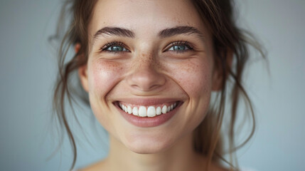 Using machine learning techniques, a realistic image of a smiling woman with dimples was produced