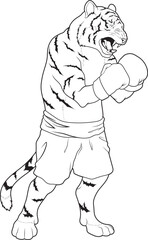 Tiger Boxer Boxing gloves Boxing Animal Vector Graphic Art Illustration
