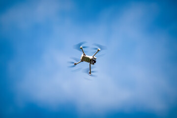 a flying drone in the air