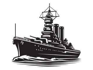 Modern ship silhouette vector illustration isolated on a white background