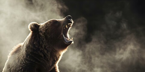 Majestic Brown Bear Roaring