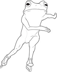 Frog Inline skating Roller skates Animal Vector Graphic Art Illustration