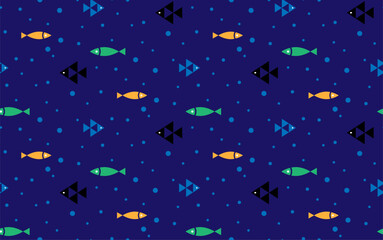 Seamless fish abstract pattern background