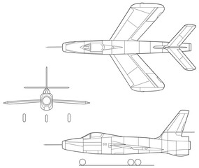 Fighter jet planes 3 view, blueprints, svg cut file, cnc cut file, engraving file, CNC router file, laser cutting, Cricut File, isolated, Engraving model