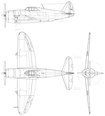 Fighter jet planes 3 view, blueprints, svg cut file, cnc cut file, engraving file, CNC router file, laser cutting, Cricut File, isolated, Engraving model