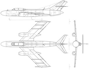 Fighter jet planes 3 view, blueprints, svg cut file, cnc cut file, engraving file, CNC router file, laser cutting, Cricut File, isolated, Engraving model