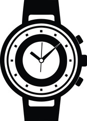 Hand watch illustration black and white